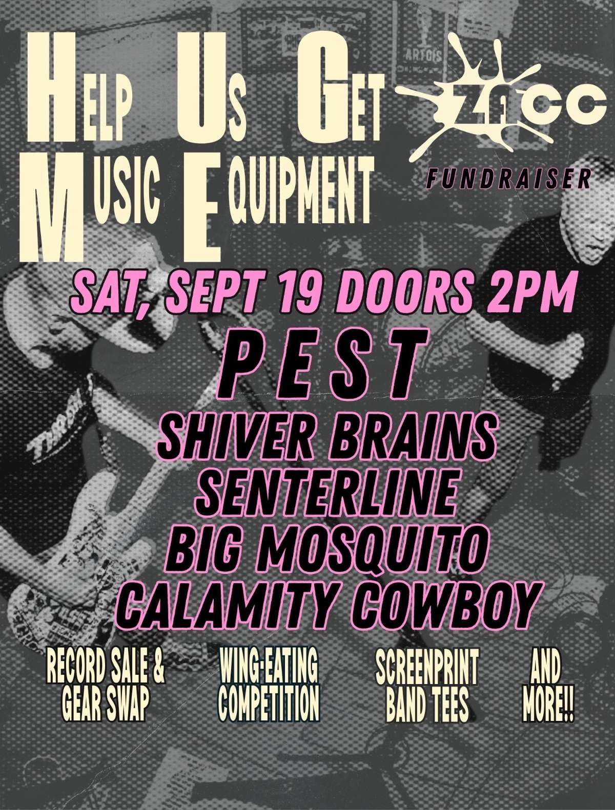 HUGME Day w/ P.E.S.T., Shiver Brains, Senterline, Big Mosquito & Calamity Cowboy